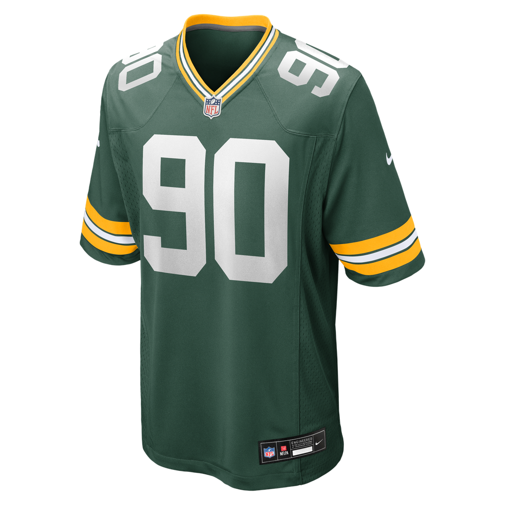 Lukas Van Ness #90 Green Bay Packers Green Home Jersey - front reference