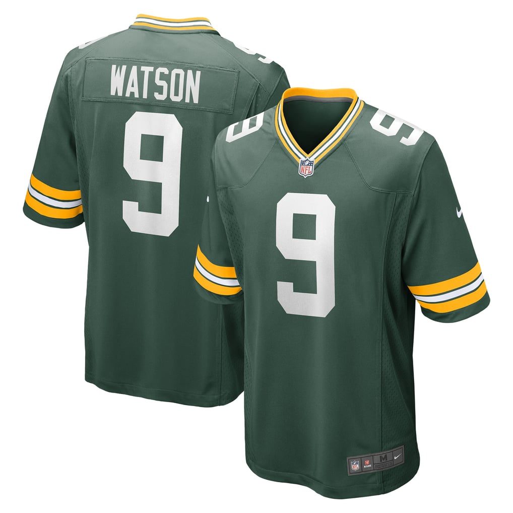 Christian Watson #9 Green Bay Packers Green Home Jersey - front and back reference