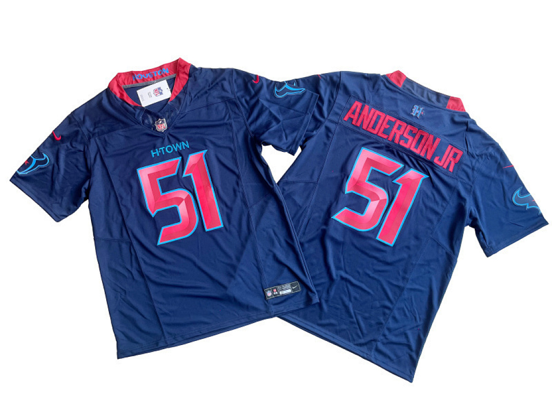 Will Anderson Jr. #51 Houston Texans Navy H-Town Jersey - actual supplier photo