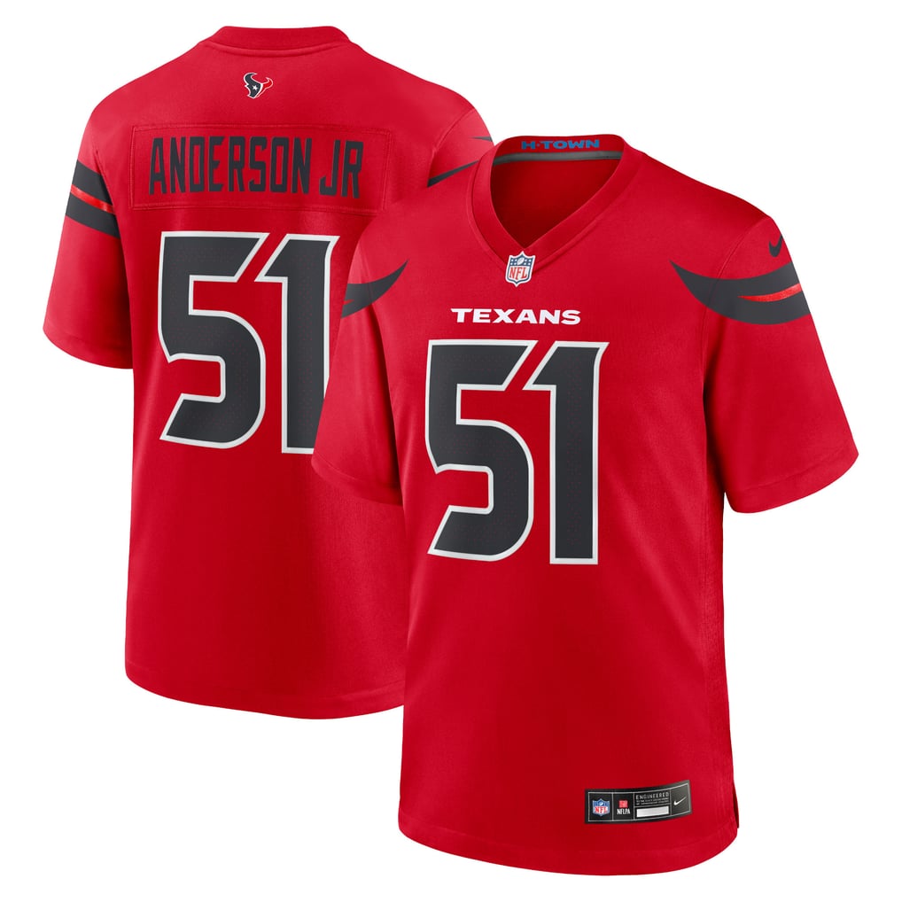 Will Anderson Jr. #51 Houston Texans Red Alternate Jersey - front and back reference