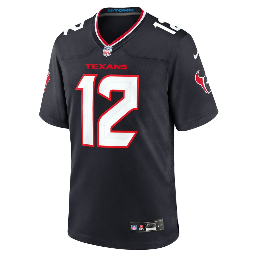 Nico Collins #12 Houston Texans Navy Home Jersey - front reference