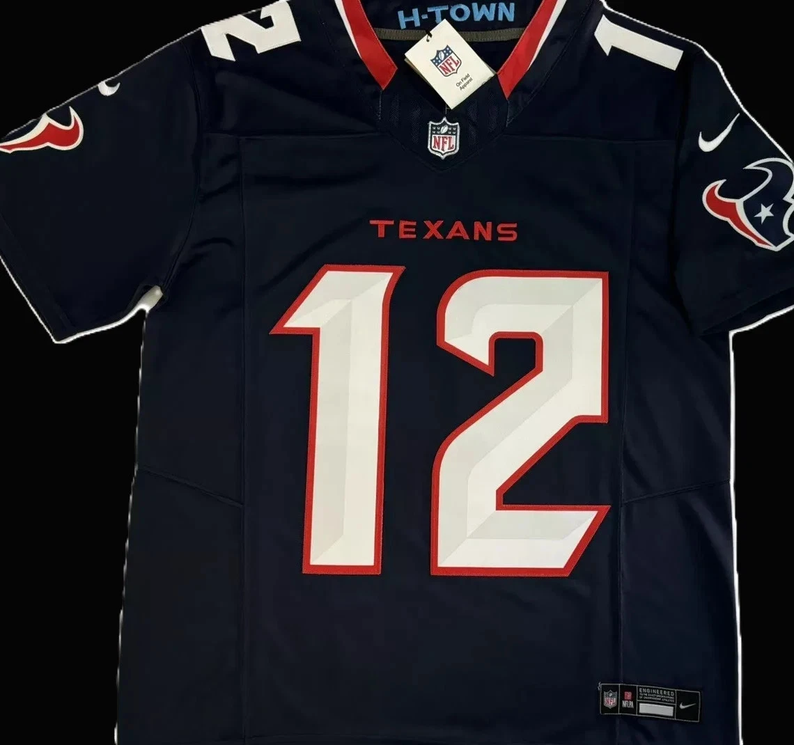 Nico Collins #12 Houston Texans Navy Home Jersey - actual front photo