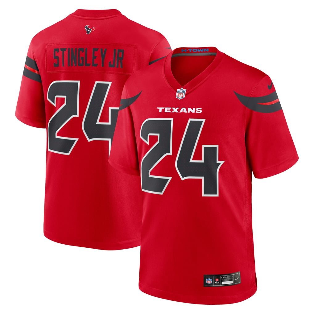 Derek Stingley Jr. #24 Houston Texans Red Alternate Jersey - front and back reference