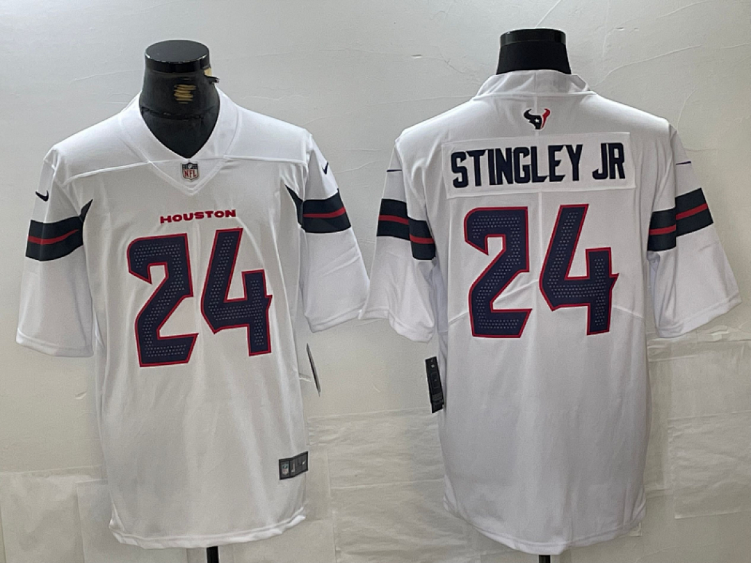 Derek Stingley Jr. #24 Houston Texans White Away Jersey - actual product photo 1