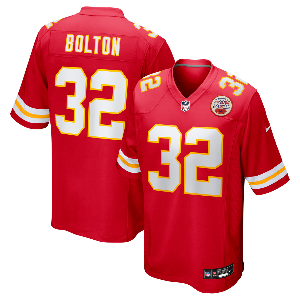 Nick Bolton #32 Kansas City Chiefs Red Home Jersey - front and back reference