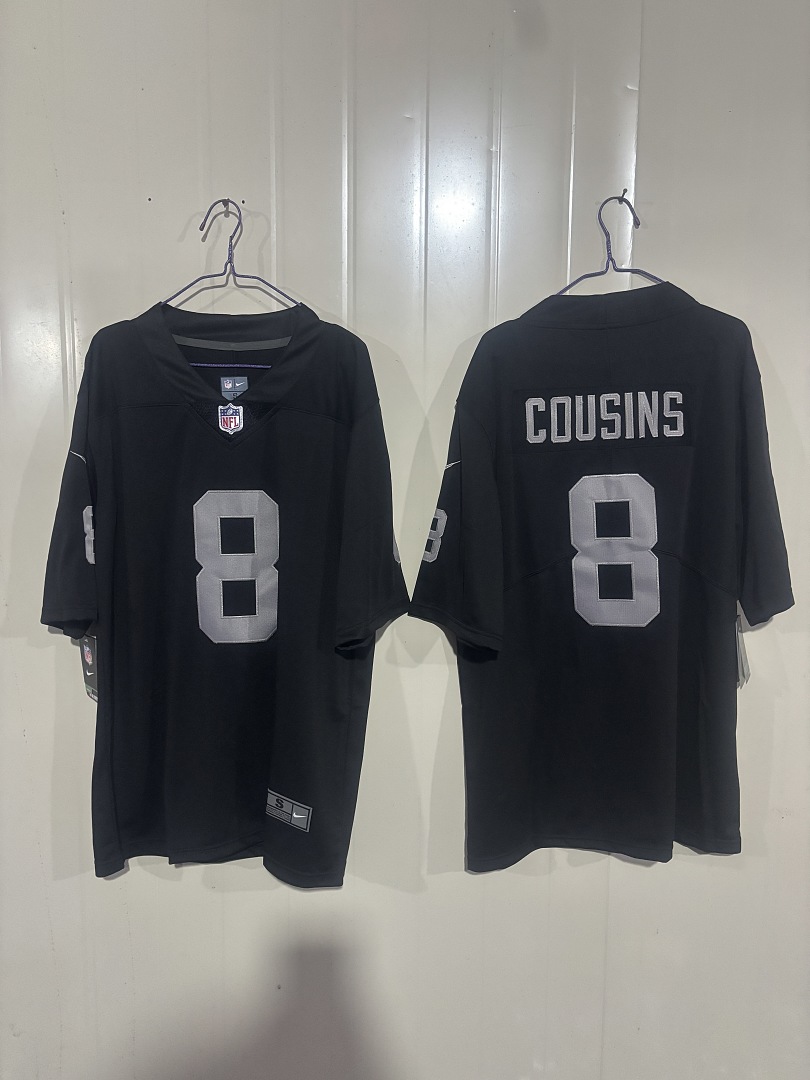 Kirk Cousins #8 Las Vegas Raiders Black Home Jersey - actual product photo 1