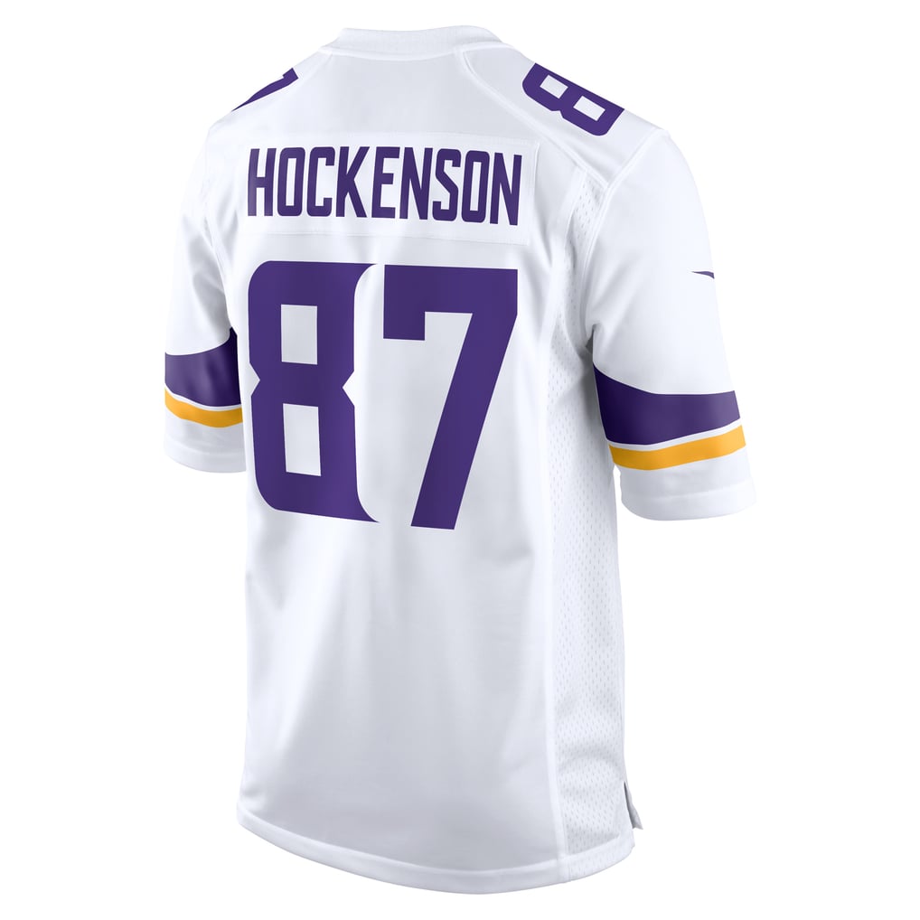 T.J. Hockenson #87 Minnesota Vikings White Away Jersey - back reference