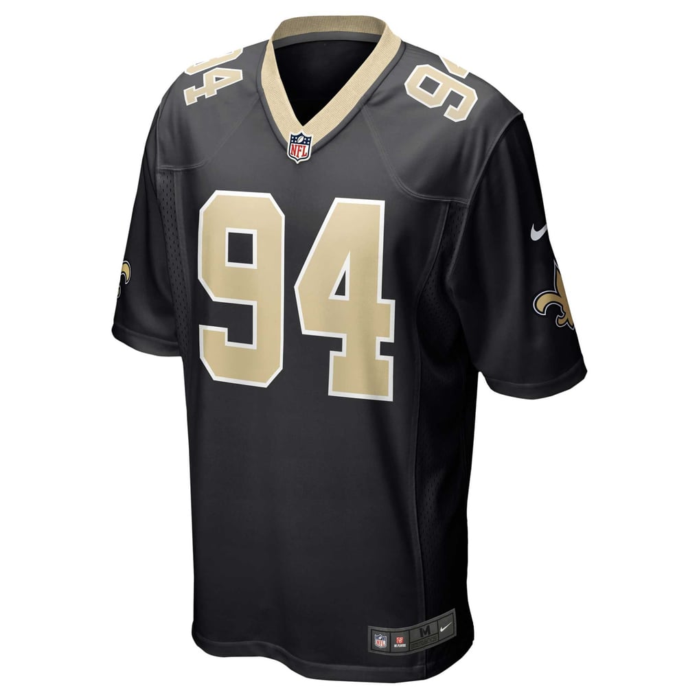 Cameron Jordan #94 New Orleans Saints Black Home Jersey - front reference