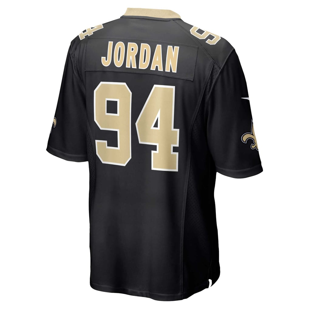 Cameron Jordan #94 New Orleans Saints Black Home Jersey - back reference