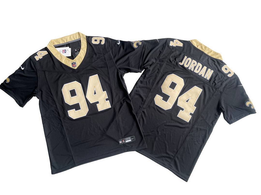 Cameron Jordan #94 New Orleans Saints Black Home Jersey - actual product photo