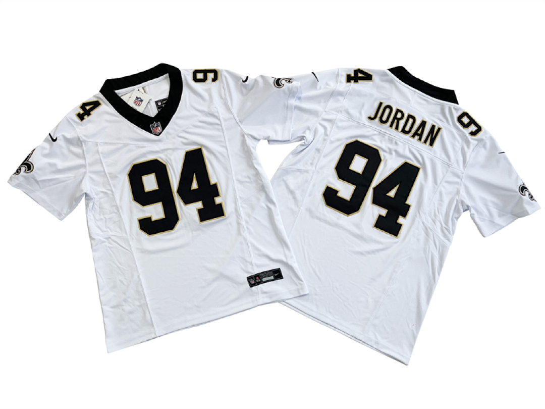 Cameron Jordan #94 New Orleans Saints White Away Jersey - actual product photo
