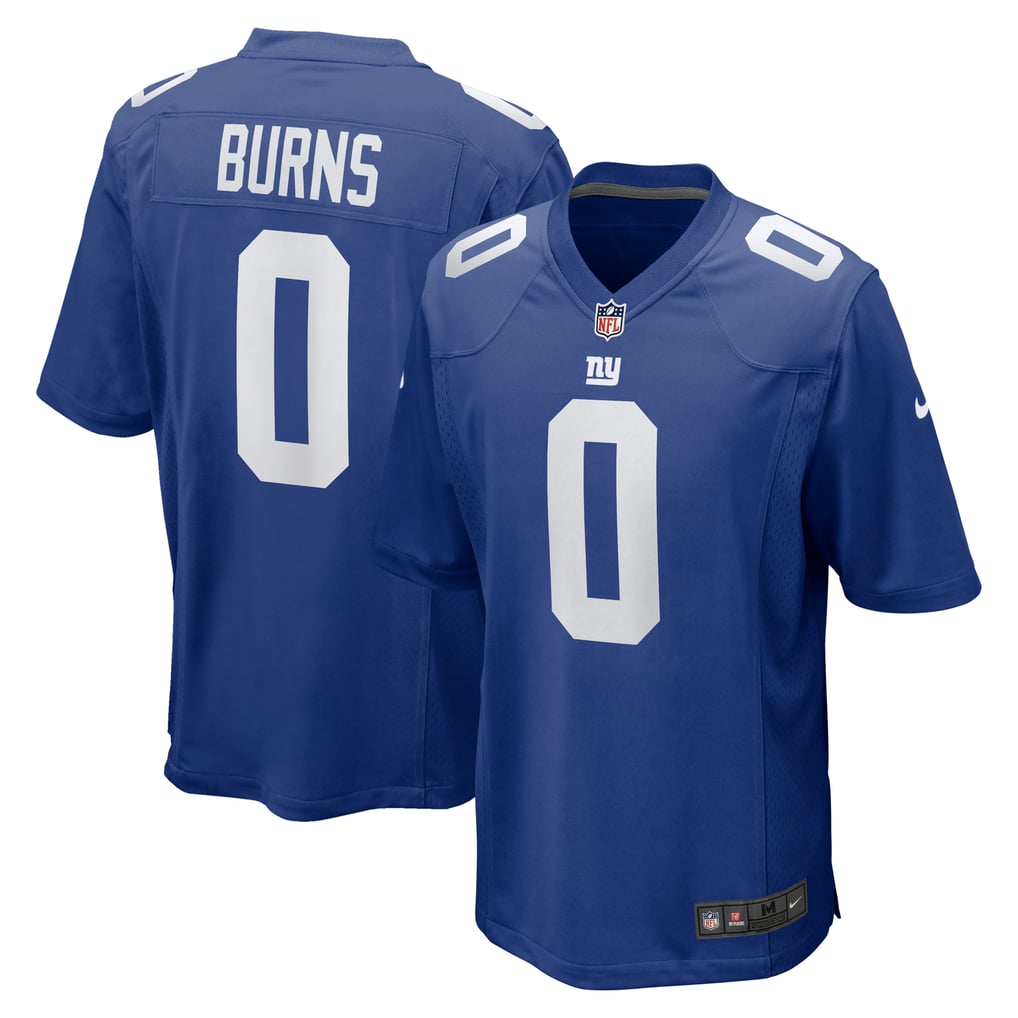 Brian Burns #0 New York Giants Royal Home Jersey - front and back reference
