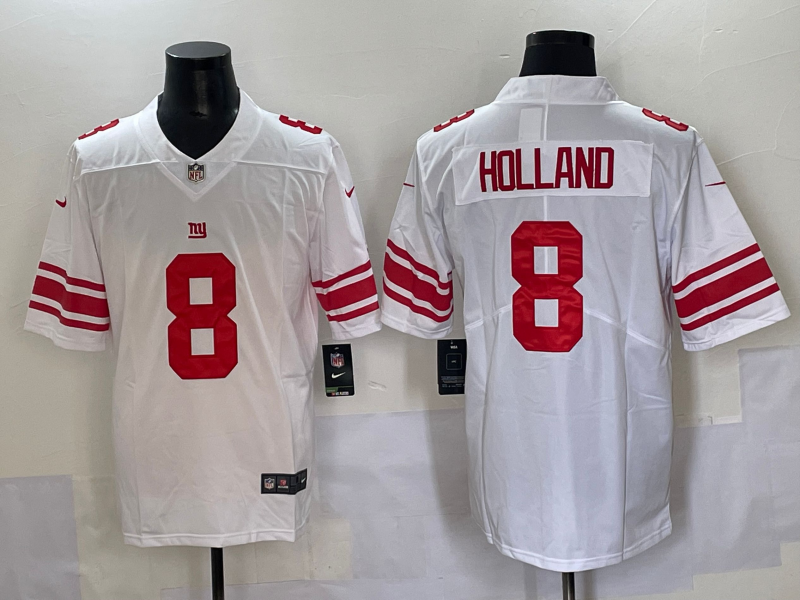Jevon Holland #8 New York Giants White Away Jersey - actual product photo 1