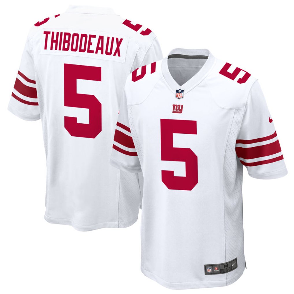 Kayvon Thibodeaux #5 New York Giants White Away Jersey - front and back reference