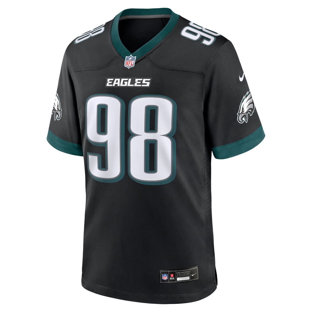 Jalen Carter #98 Philadelphia Eagles Black Alternate Jersey - front reference