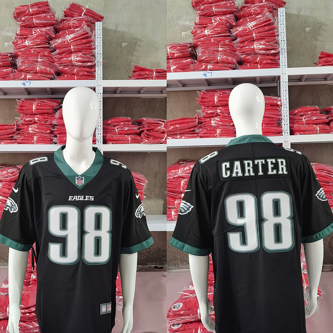 Jalen Carter #98 Philadelphia Eagles Black Alternate Jersey - actual supplier photo