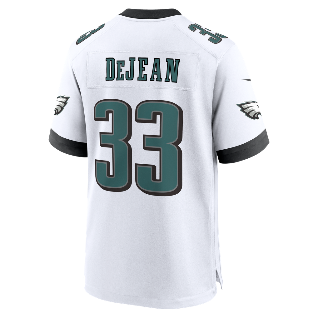 Cooper DeJean #33 Philadelphia Eagles White Away Jersey - back reference