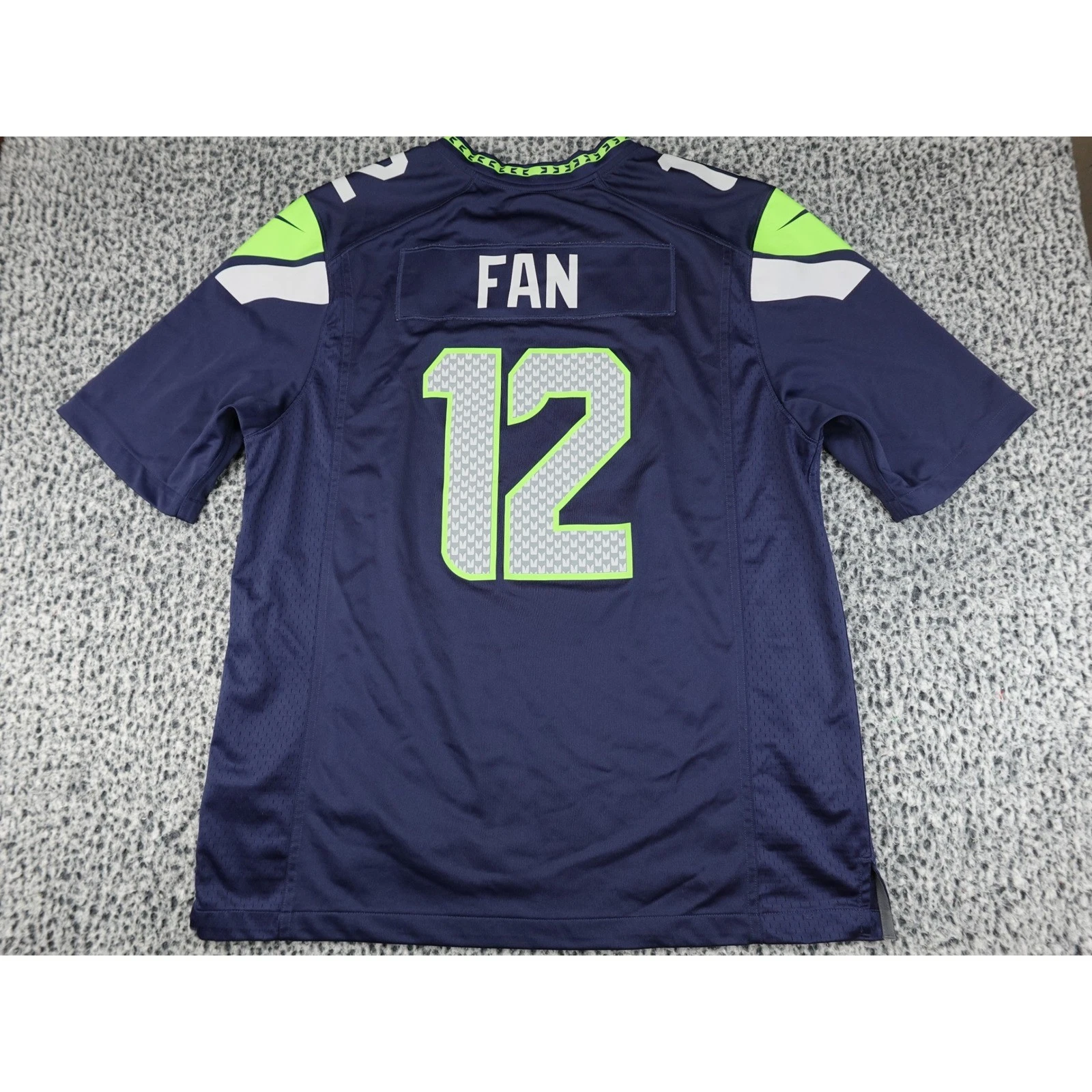 Fan #12 Seattle Seahawks Navy Home Jersey - actual product photo 2