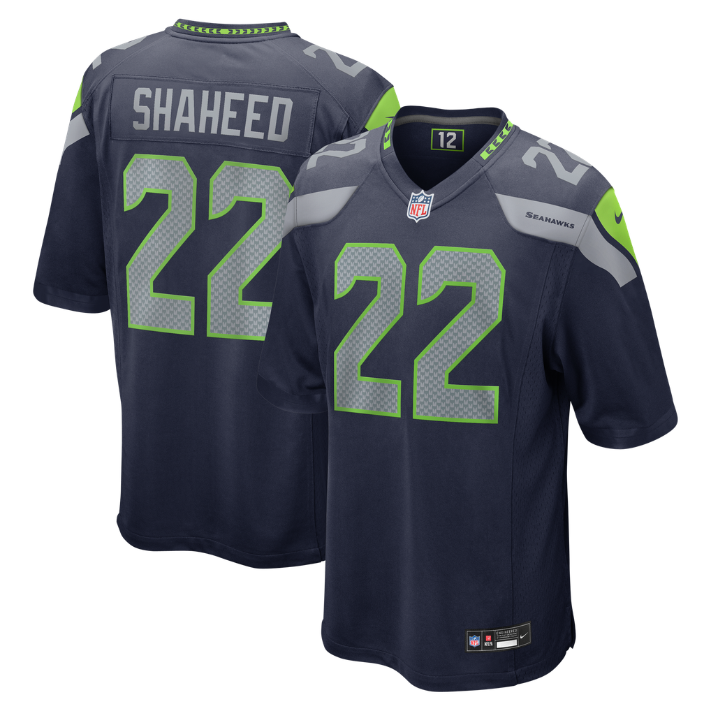 Rashid Shaheed #22 Seattle Seahawks Navy Home Jersey - front and back reference