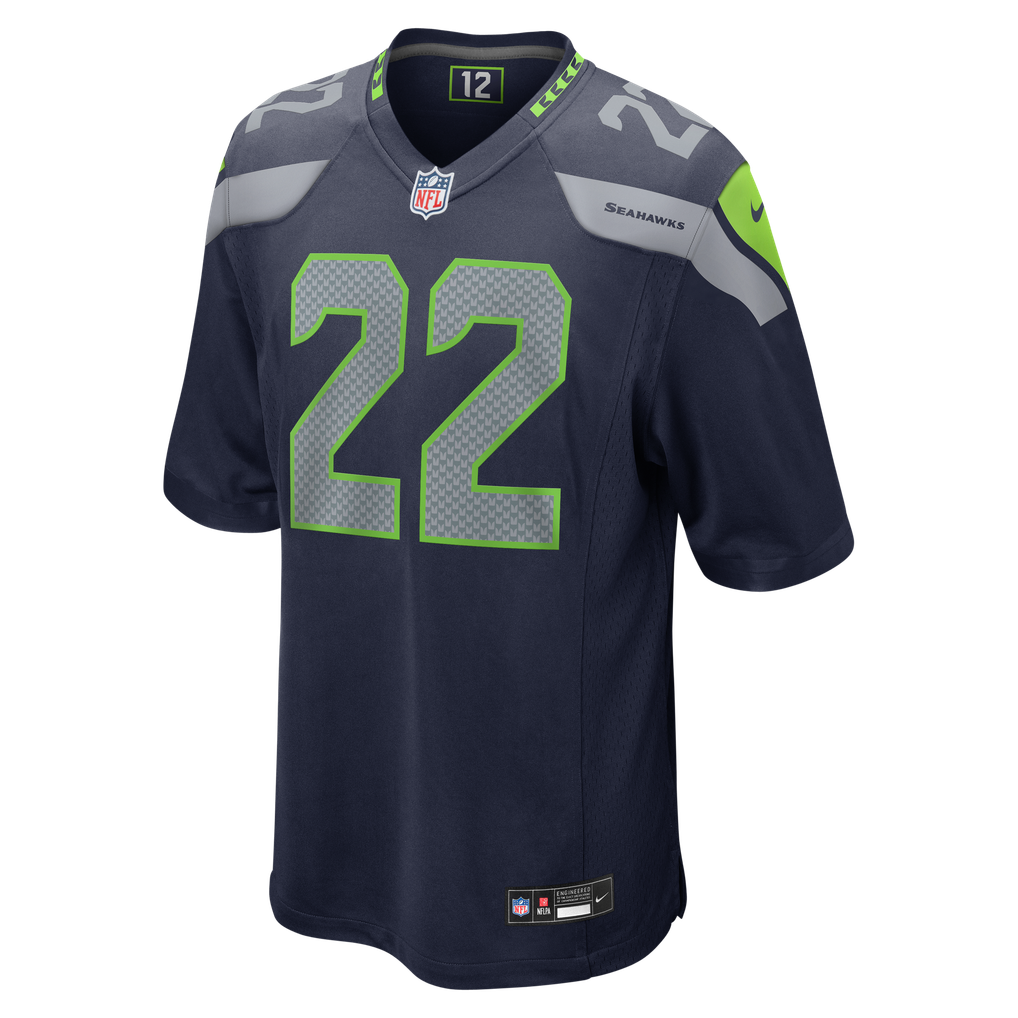 Rashid Shaheed #22 Seattle Seahawks Navy Home Jersey - front reference