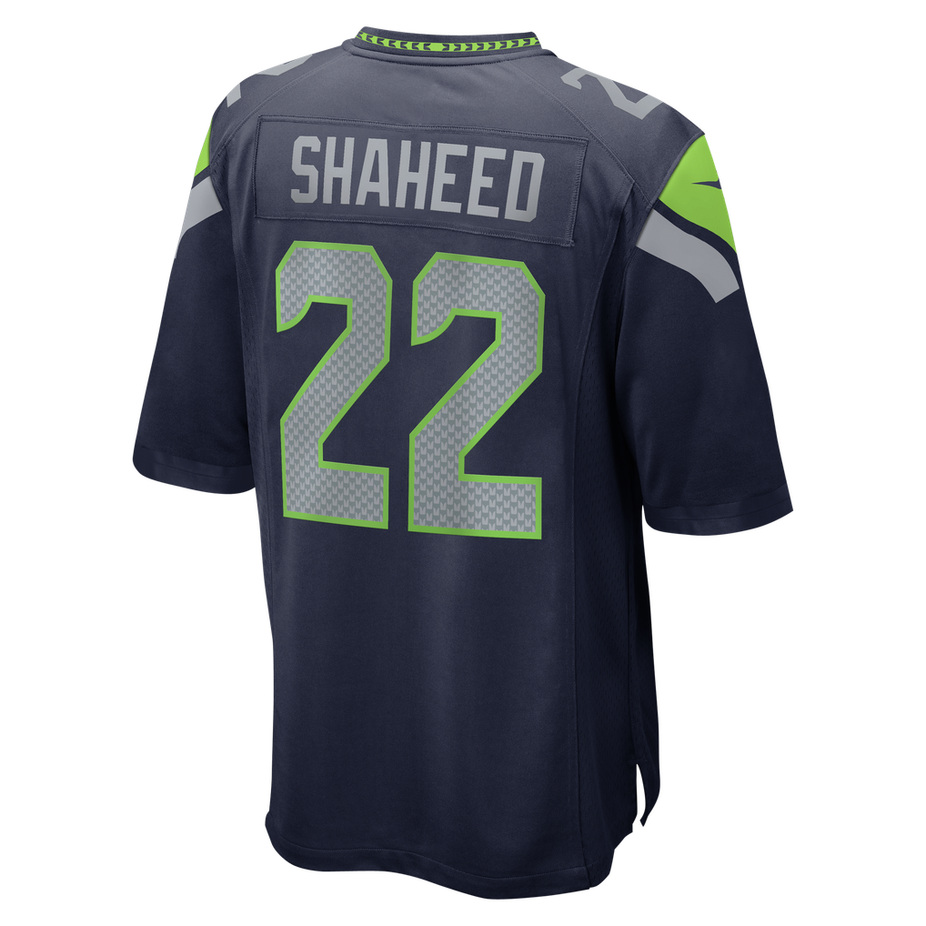 Rashid Shaheed #22 Seattle Seahawks Navy Home Jersey - back reference