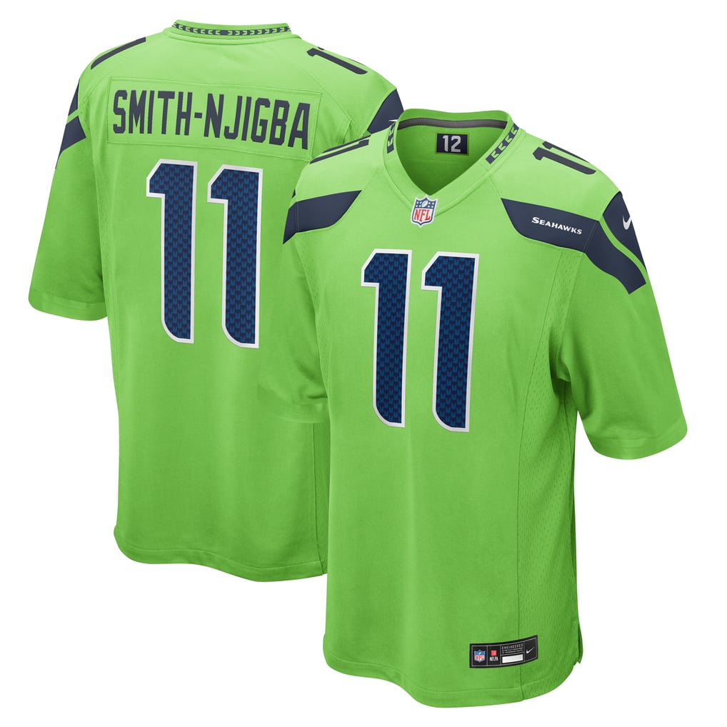 Jaxon Smith-Njigba #11 Seattle Seahawks Neon Green Alternate Jersey - front and back reference