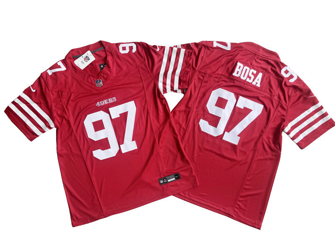 Nick Bosa #97 San Francisco 49ers Red Home Jersey - actual supplier photo