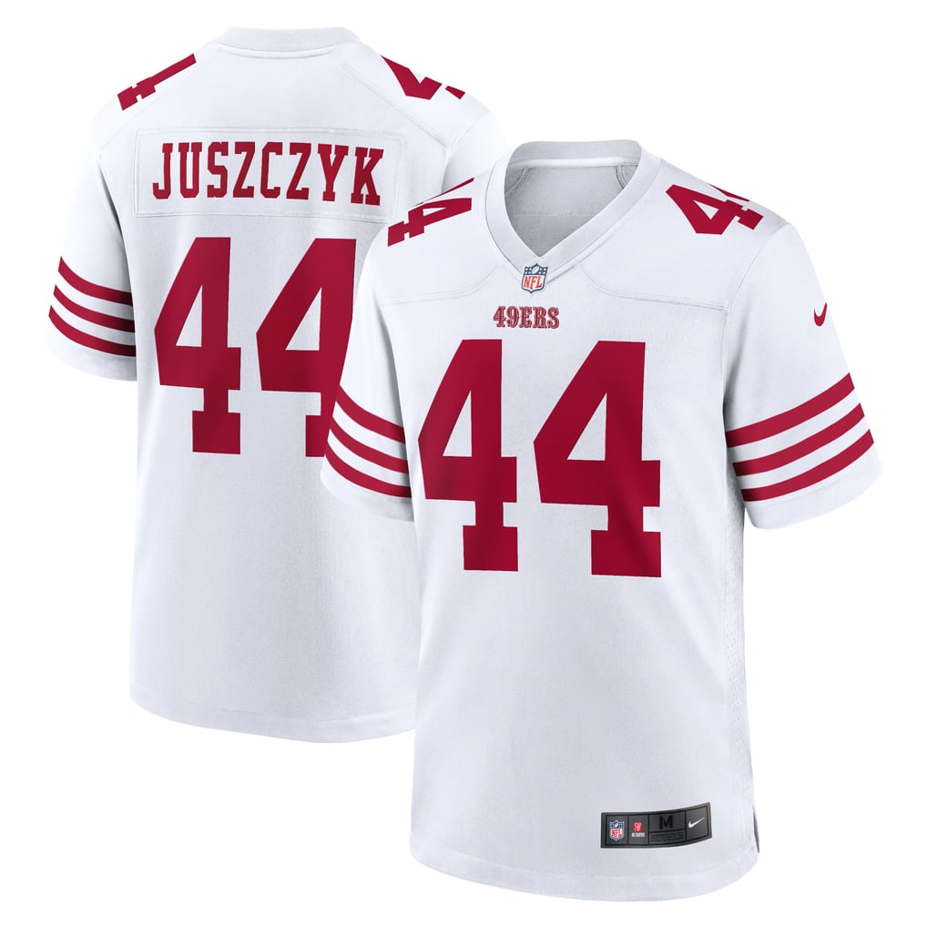 Kyle Juszczyk #44 San Francisco 49ers White Away Jersey - front and back reference