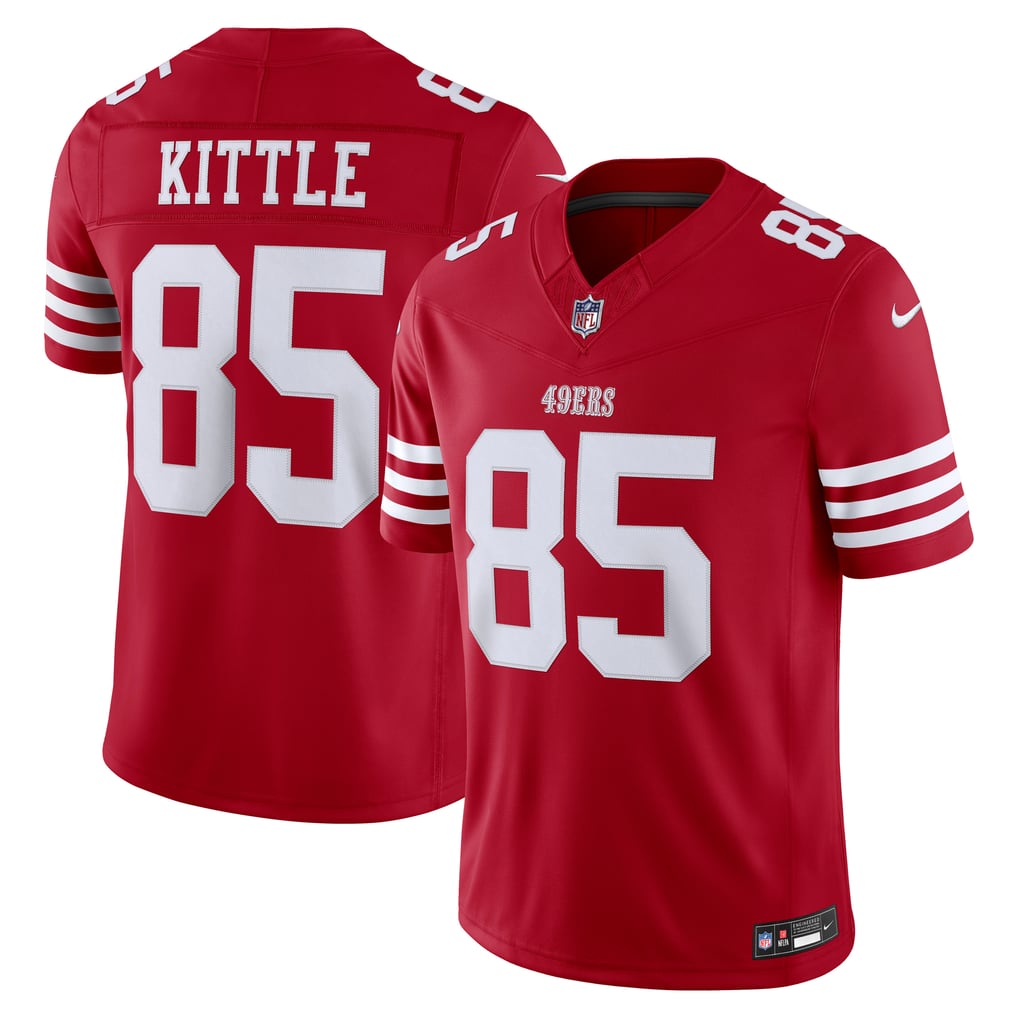 George Kittle #85 San Francisco 49ers Red Home Jersey - front and back
