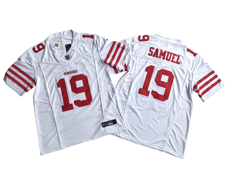 Deebo Samuel #19 San Francisco 49ers White Away Jersey - actual product photo 1