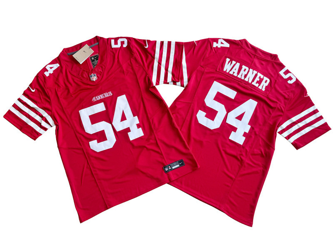 Fred Warner #54 San Francisco 49ers Red Home Jersey - actual supplier photo