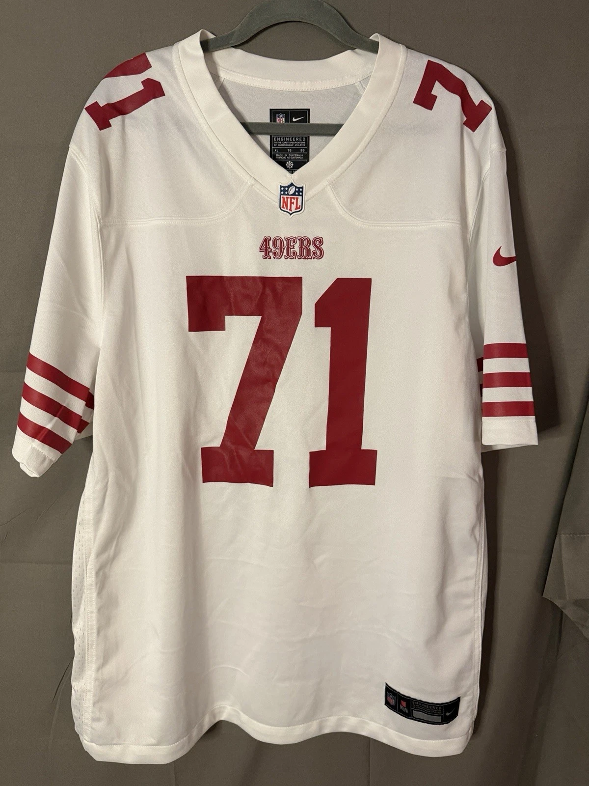 Trent Williams #71 San Francisco 49ers White Away Jersey - actual product photo 1