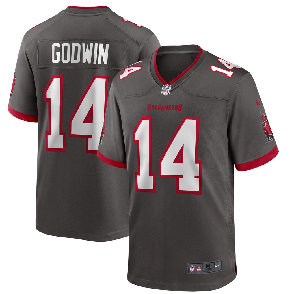 Chris Godwin #14 Tampa Bay Buccaneers Pewter Alternate Jersey - front and back reference