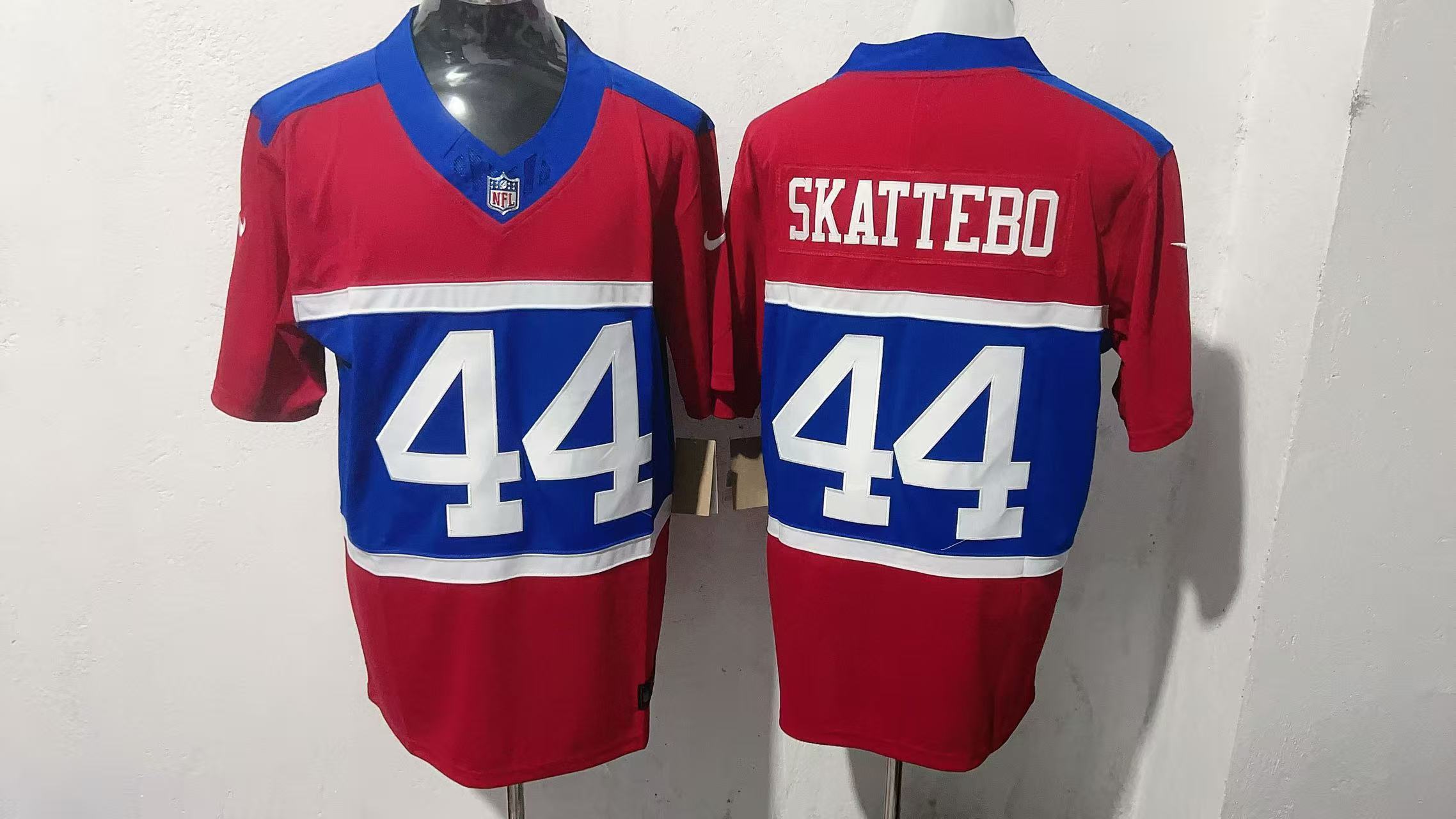 Cam Skattebo #44 New York Giants Century Red Alternate Jersey — supplier front and back
