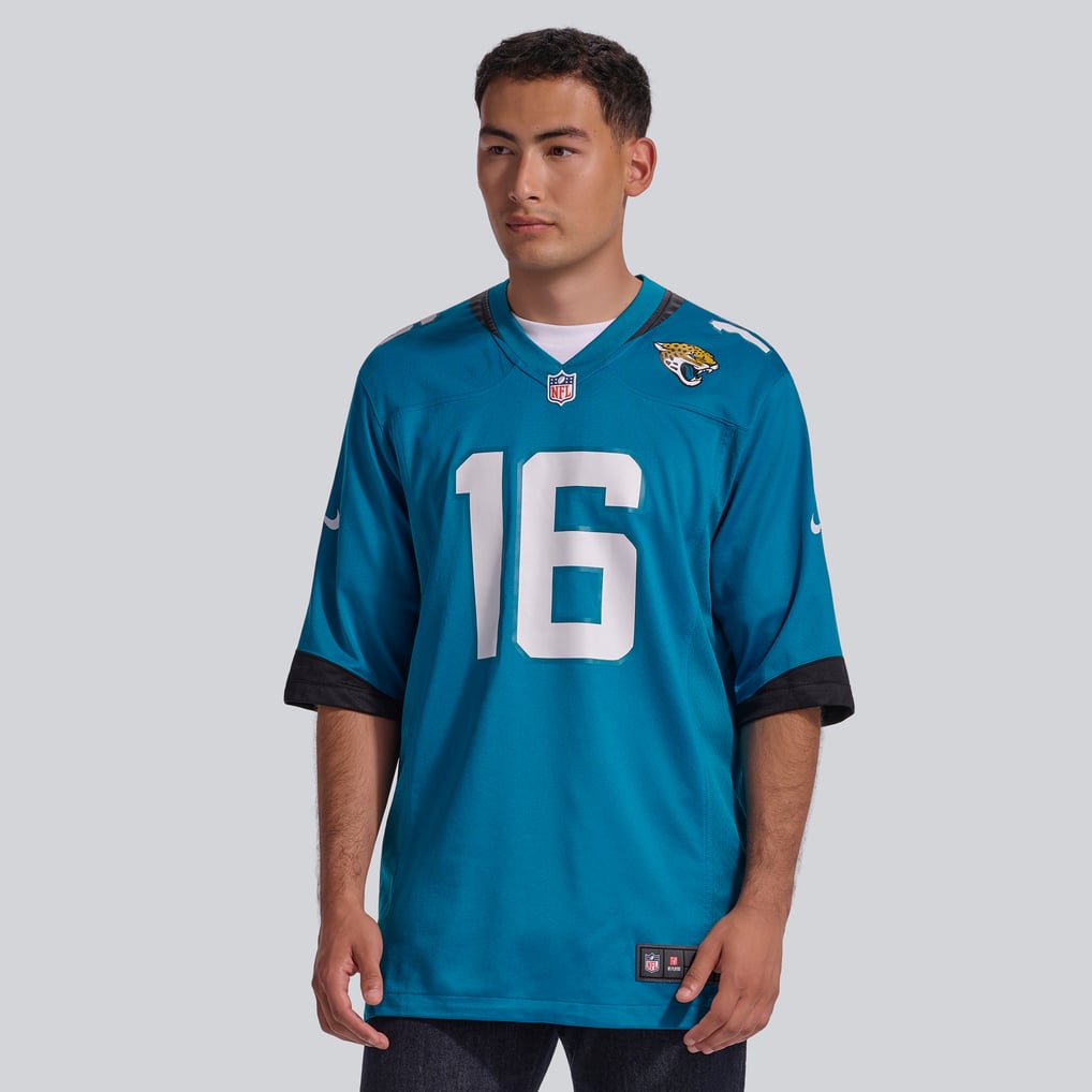 Trevor Lawrence #16 Jacksonville Jaguars Teal Home Jersey — NFL Shop reference