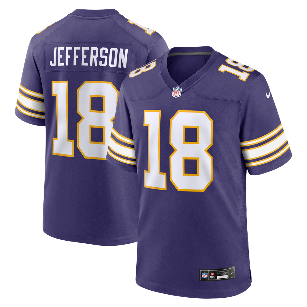 Justin Jefferson #18 Minnesota Vikings Purple Classic Jersey — front