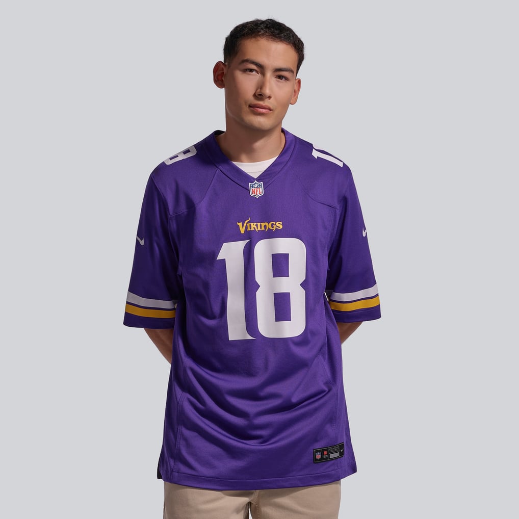 Justin Jefferson #18 Minnesota Vikings purple jersey front