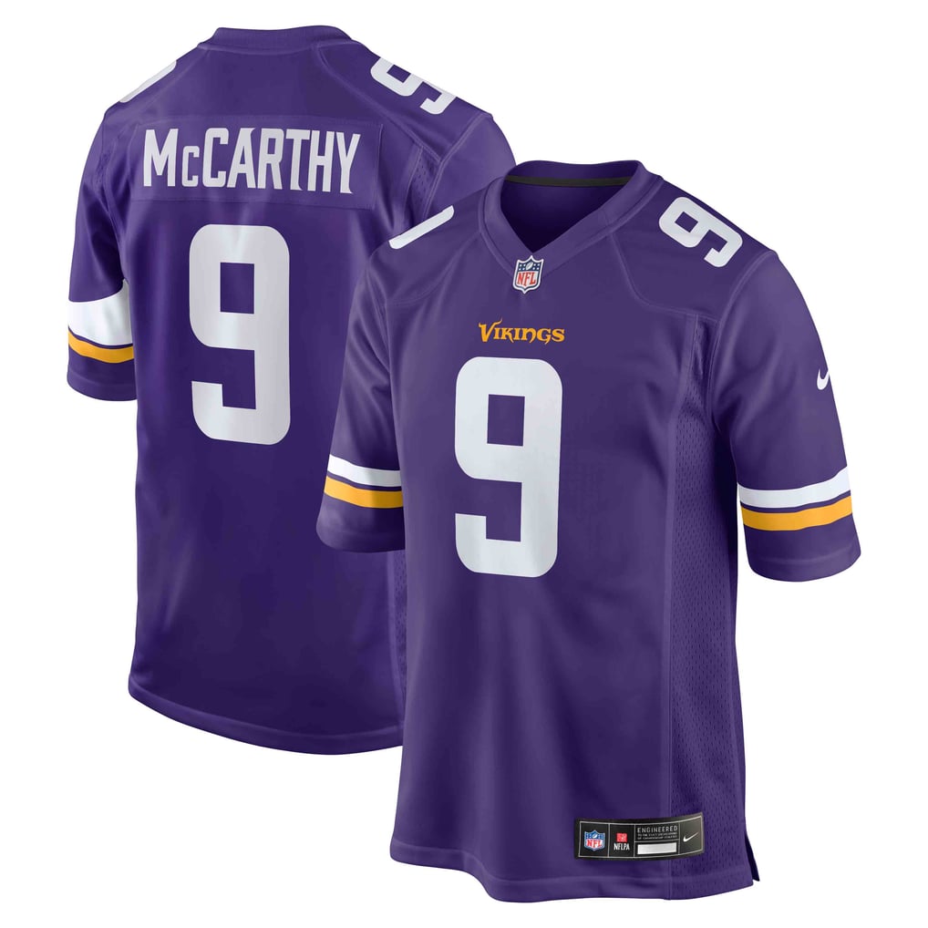 J.J. McCarthy #9 Minnesota Vikings Purple Home Jersey — front