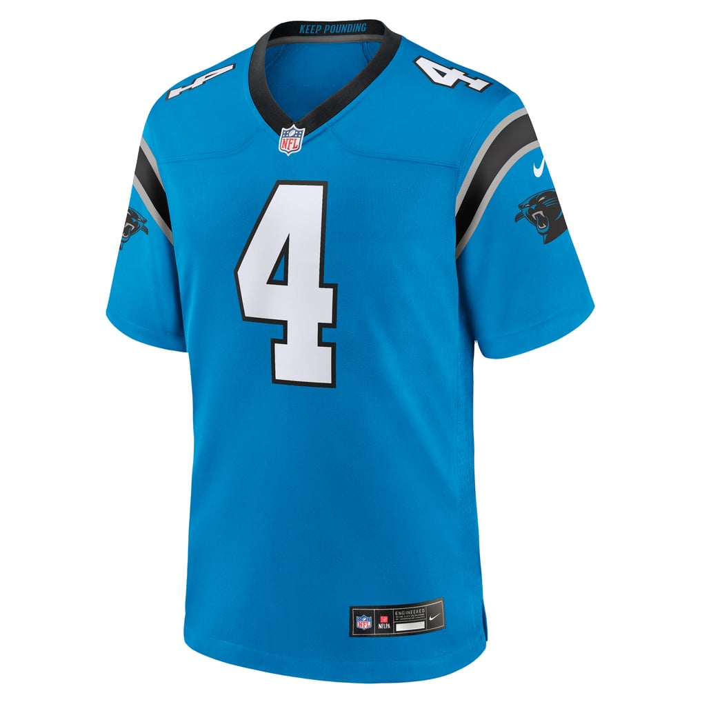 Tetairoa McMillan #4 Carolina Panthers Blue Alternate Jersey — front