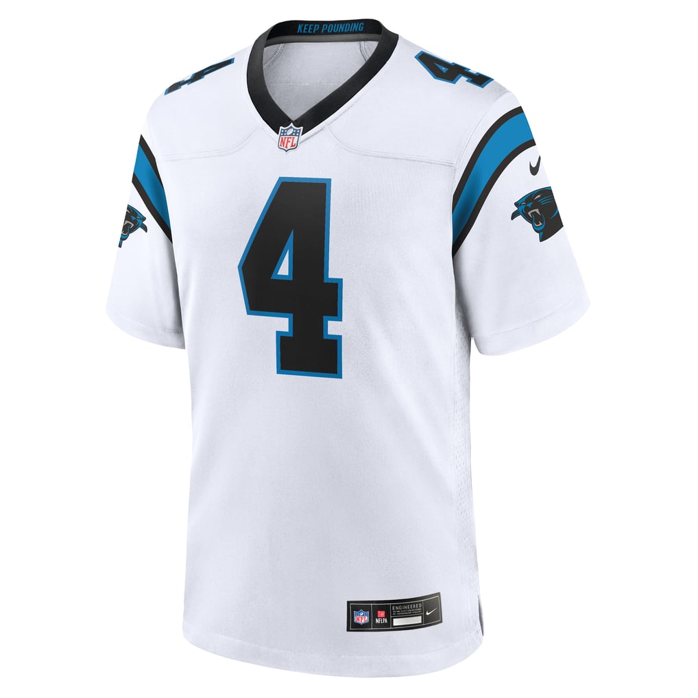 Tetairoa McMillan #4 Carolina Panthers White Away Jersey — front