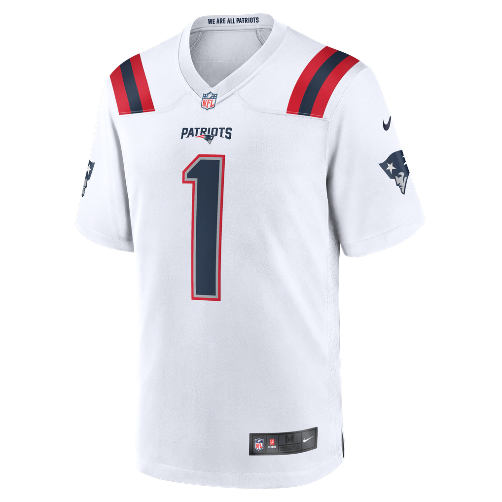 A.J. Brown #1 New England Patriots White Away Jersey — NFL Shop reference