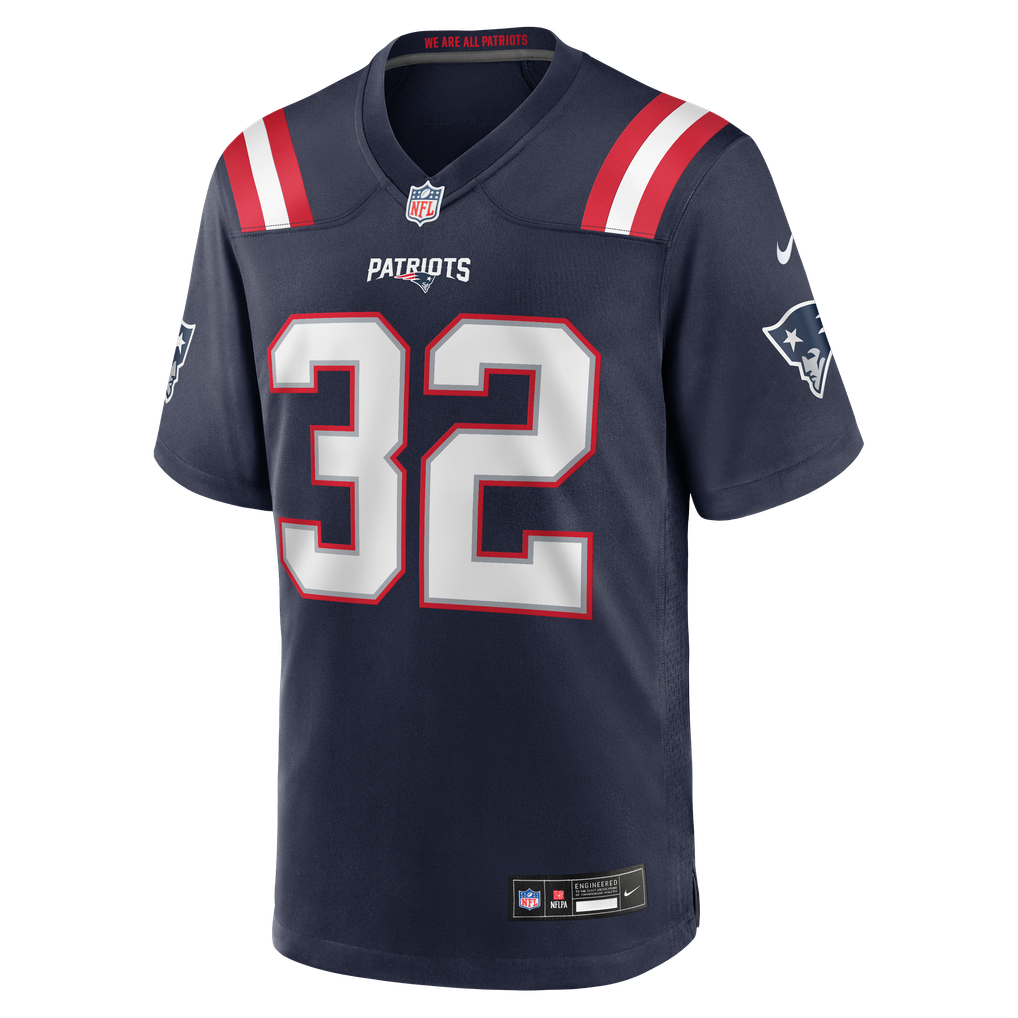 TreVeyon Henderson #32 New England Patriots Navy Home Jersey — NFL Shop reference
