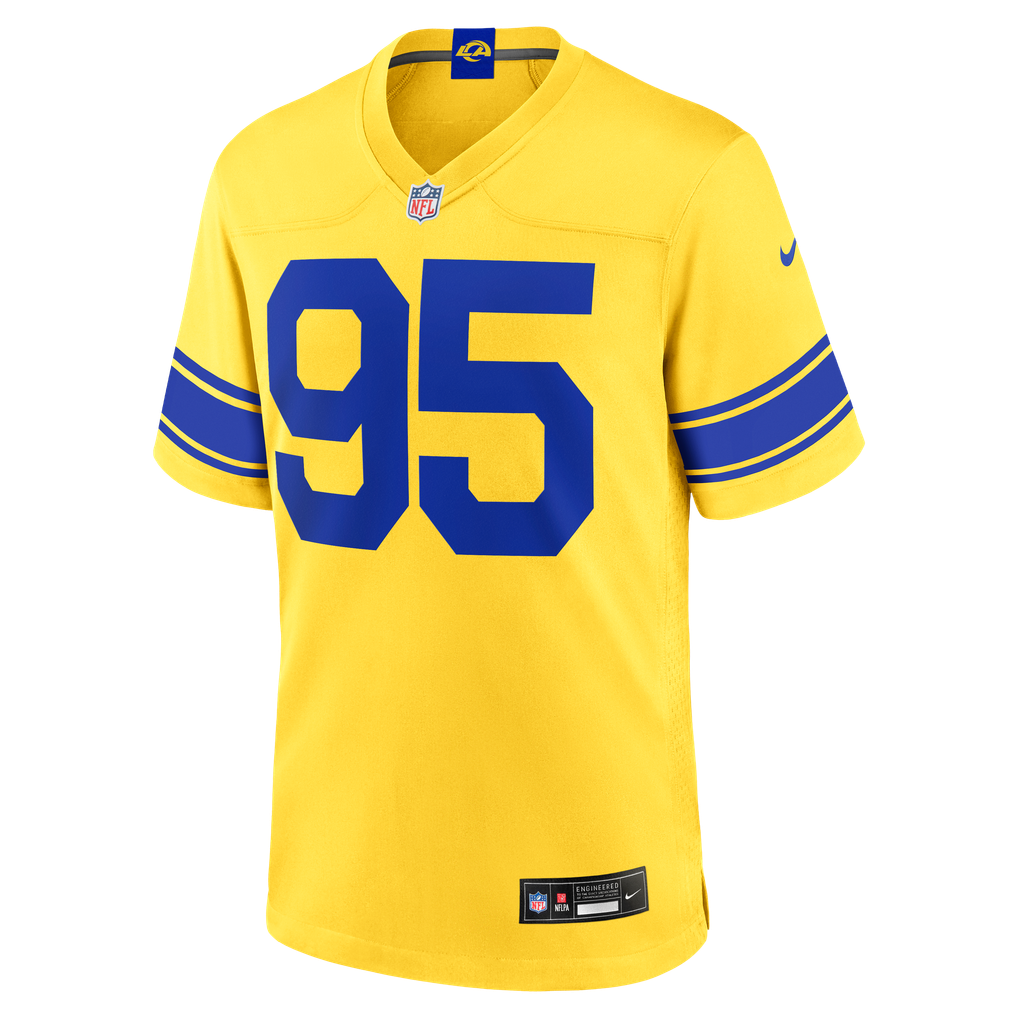 Myles Garrett #95 Los Angeles Rams Yellow Classic Sol Jersey — NFL Shop reference