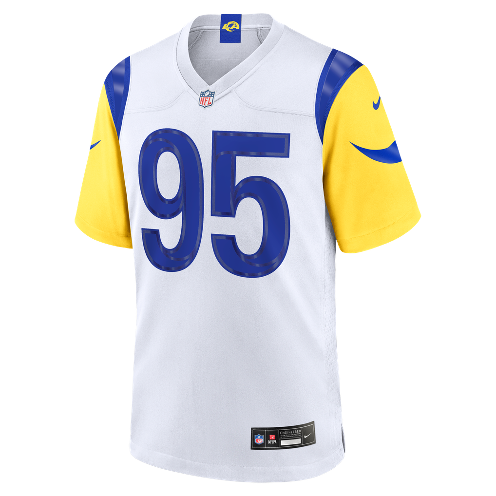 Myles Garrett #95 Los Angeles Rams White Away Jersey — NFL Shop reference