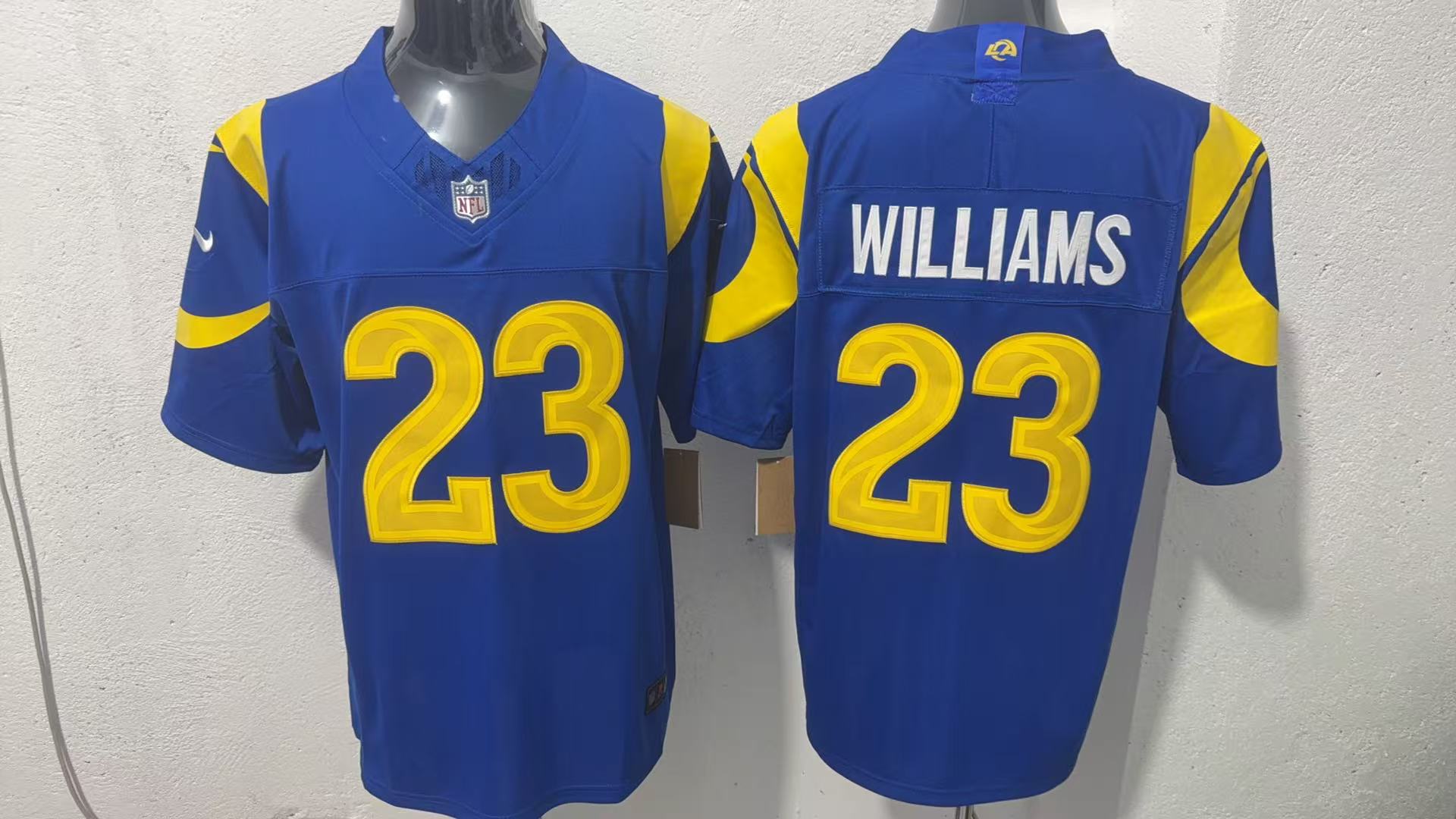 Kyren Williams #23 Los Angeles Rams Royal Team Jersey — supplier front and back