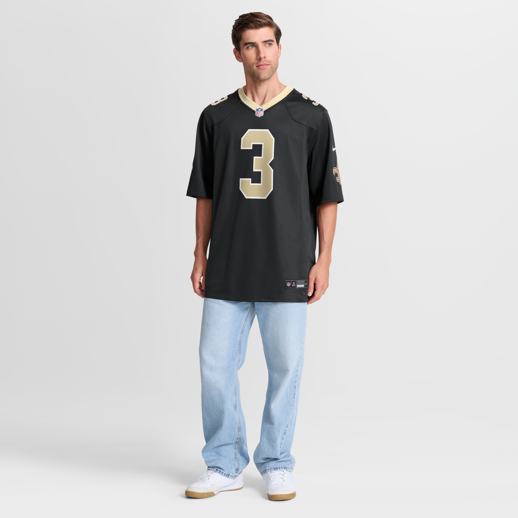 Travis Etienne Jr. #3 New Orleans Saints Black Home Jersey — front