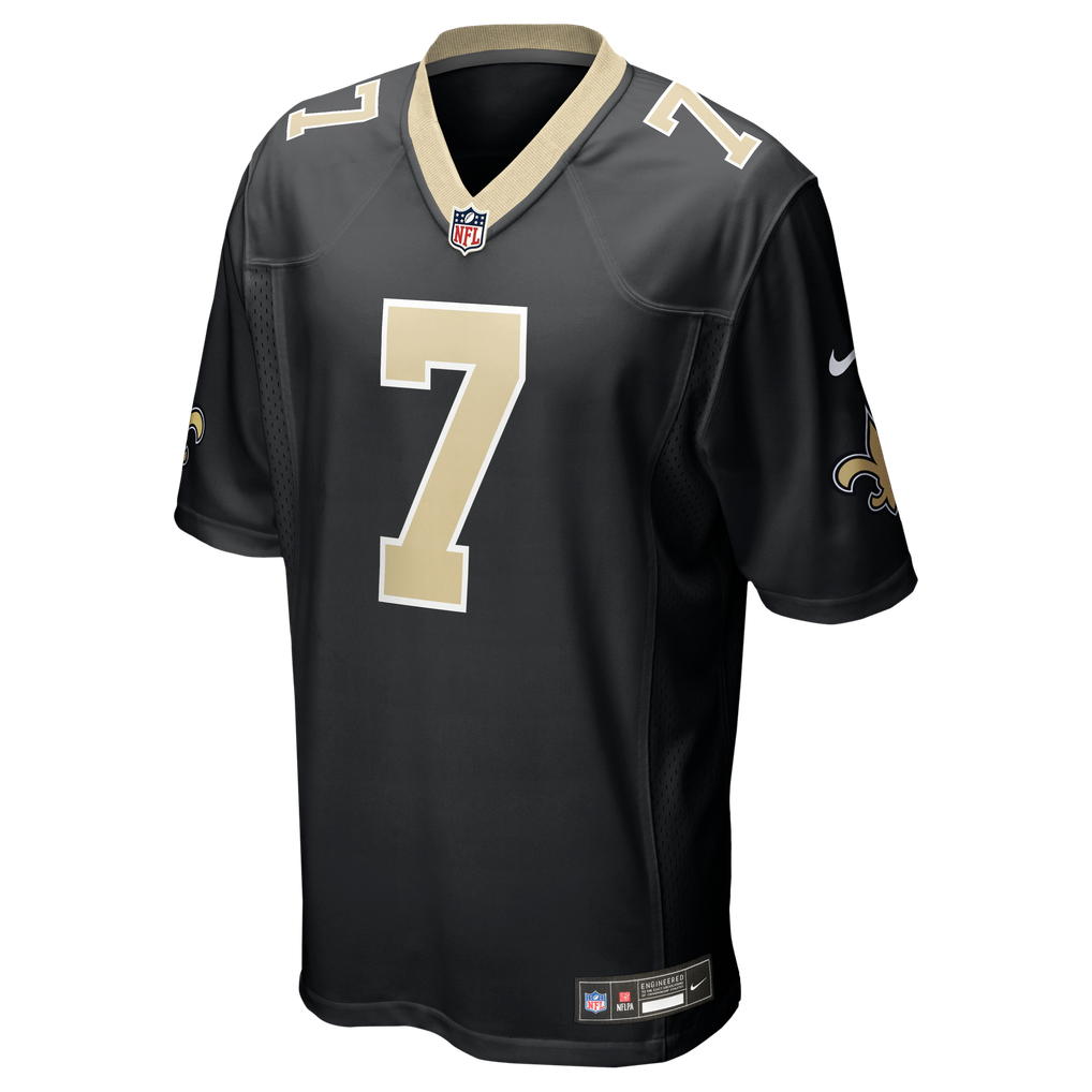 Taysom Hill #7 New Orleans Saints Black Home Jersey — front