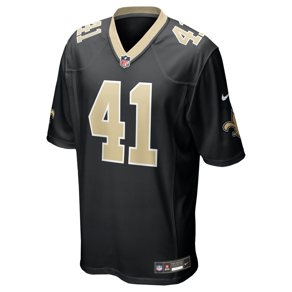 Alvin Kamara #41 New Orleans Saints Black Home Jersey — front