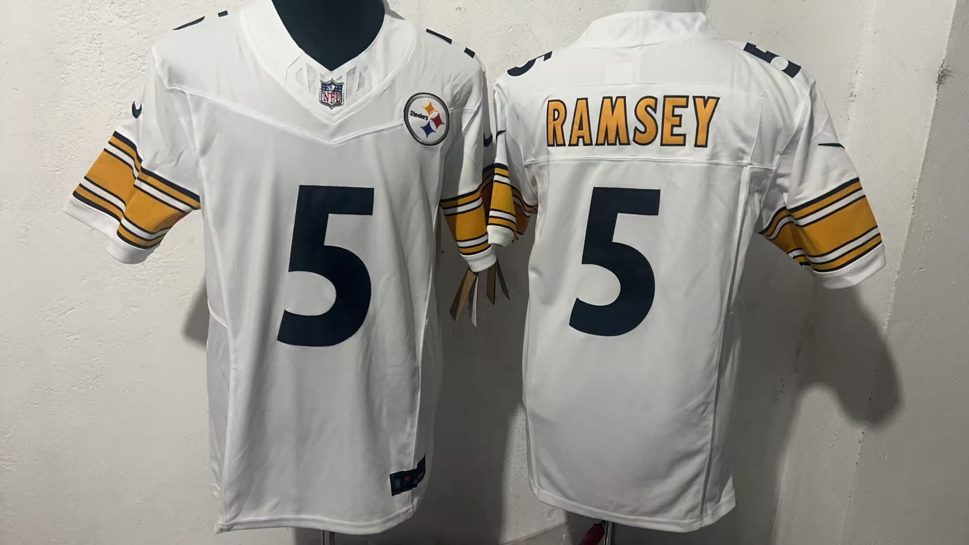 Jalen Ramsey #5 Pittsburgh Steelers White Away Jersey — supplier front and back
