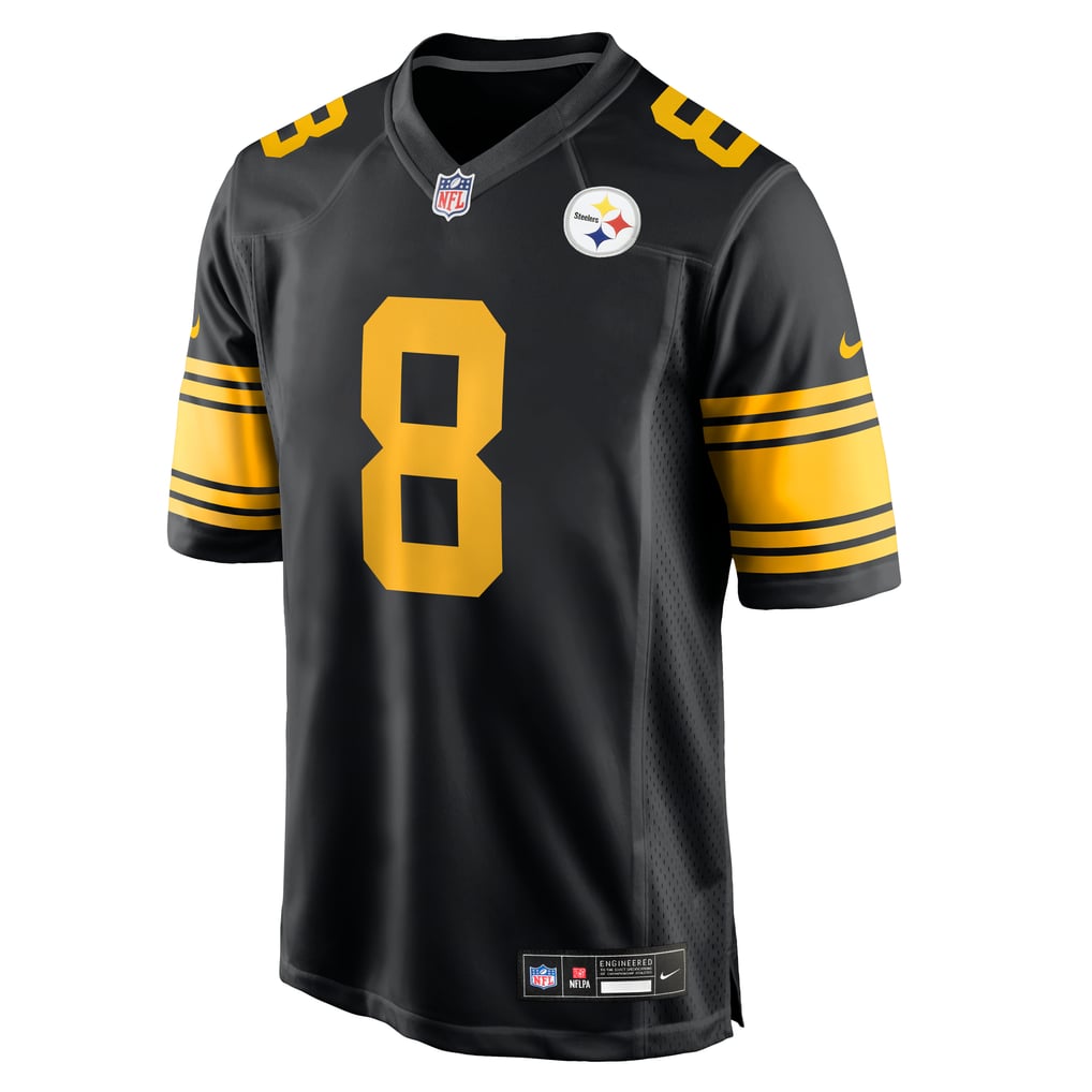 Aaron Rodgers #8 Pittsburgh Steelers Black and Gold Color Rush Jersey — NFL Shop reference